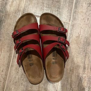 Red size 40 narrow Birkenstock